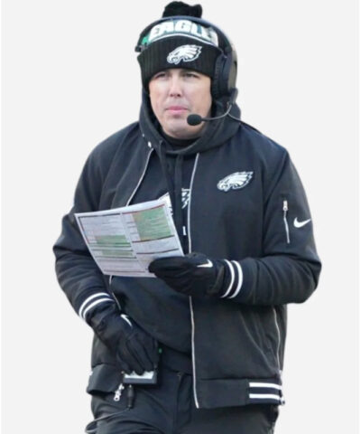 Kellen Moore Philadelphia Eagles Sideline Black Jacket front