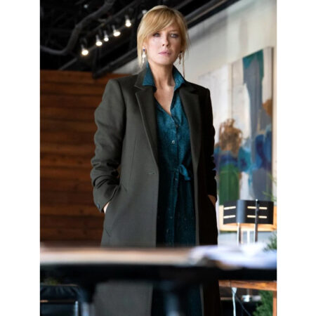 Kelly Reilly Yellowstone Black Trench Coat front