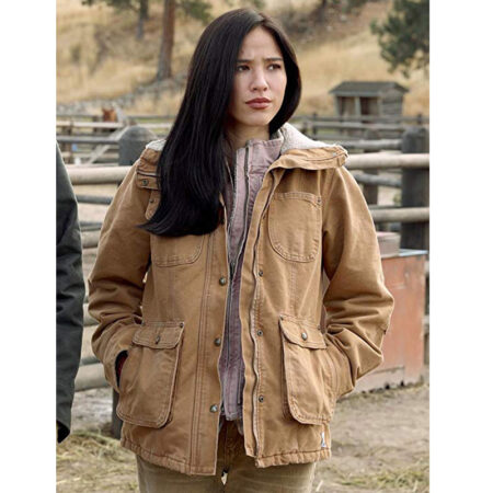 Kelsey Asbille Yellowstone Brown Jacket front1