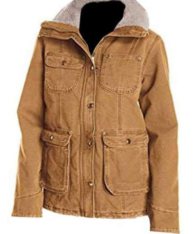 Kelsey Asbille Yellowstone Brown Jacket front2