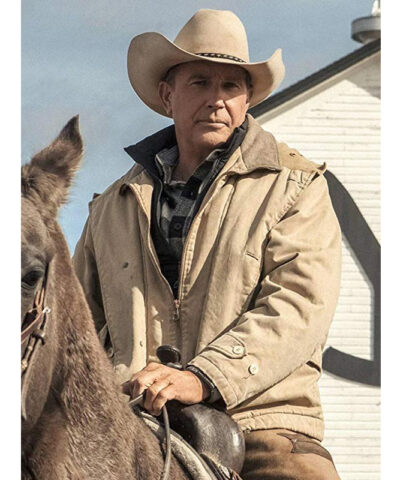 Kevin Costner Yellowstone Beige Jacket front