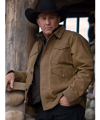 Kevin Costner Yellowstone Brown Cotton Jacket front