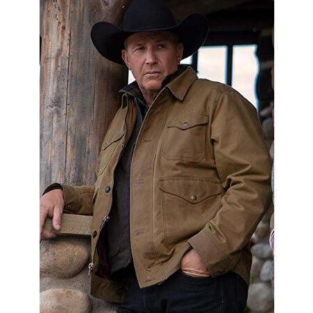 Kevin Costner Yellowstone Brown Cotton Jacket front
