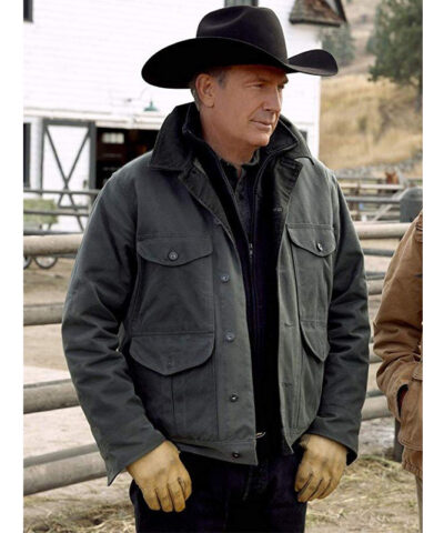 Kevin Costner Yellowstone Green Jacket front