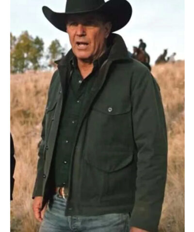 Kevin Costner Yellowstone Green Jacket side