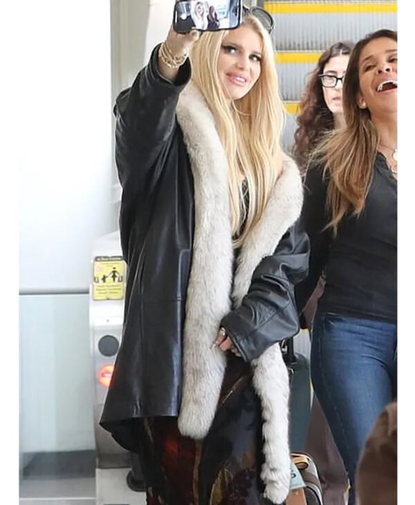 LA Airport Jessica Simpson Coat front1