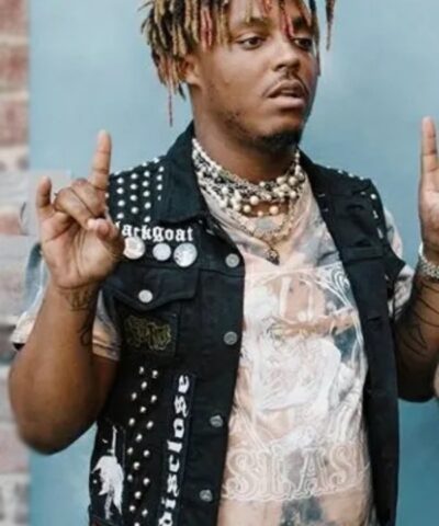 Legends Never Die Juice Wrld Black Studded Punk Denim Vest