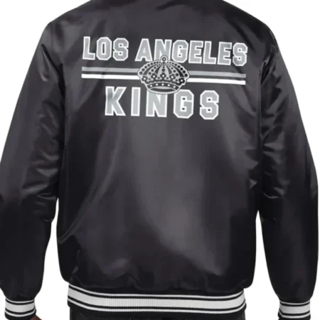 Los Angeles Kings Black Satin Jacket Back