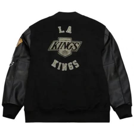 Los Angeles Kings Black Vintage Logo Jacket Back
