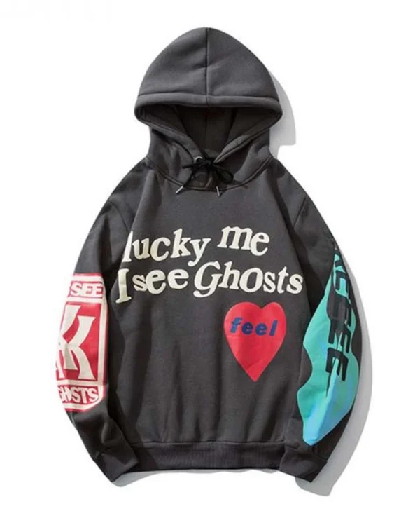 Lucky Me I See Ghosts Dark Grey Hoodie