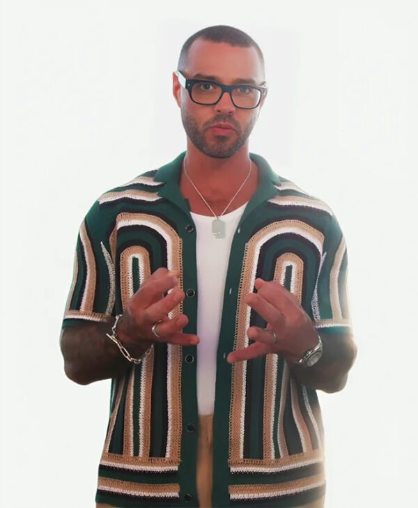 Matt Willis Love Is Blind UK Green Crochet Shirt front