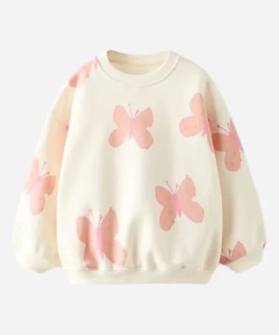 Maya TV Series Poppas House Season 01 River Blossom Pink Butterfly Print Sweater