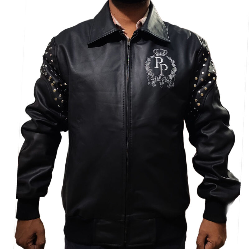 Men Pelle Pelle Live Like A King Black Leather Jacket1  67507