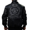 Men Pelle Pelle Live Like A King Black Leather Jacket  06646