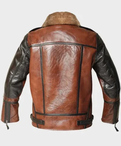 Mens Aviator B3 Bomber Dark Chocolate Brown Jacket Back 600x722 1
