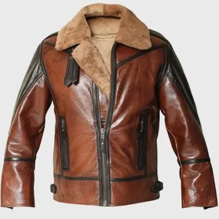 Mens Aviator B3 Bomber Dark Chocolate Brown Leather Jacket