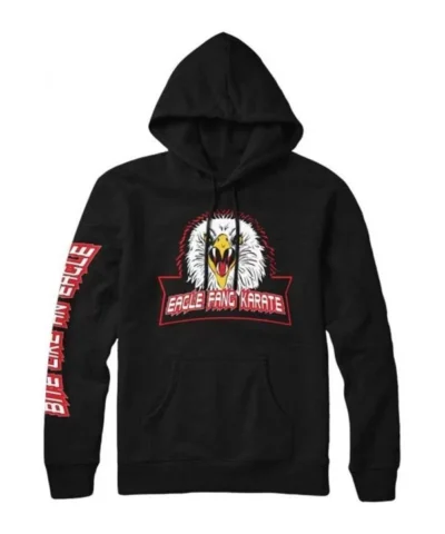 Mens Black Eagle Fang Karate Hoodie