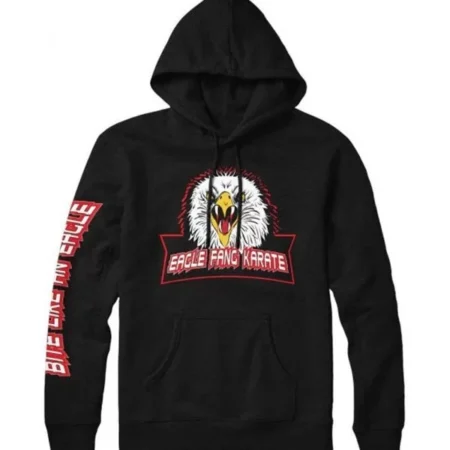 Mens Black Eagle Fang Karate Hoodie