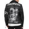 Mens Black Leather Biker Jacket back
