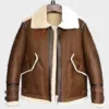 Mens Flight B3 Bomber Shearling Leather Jacket