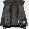 Mens Grey B2 Shearling Fur Aviator Leather Jacket