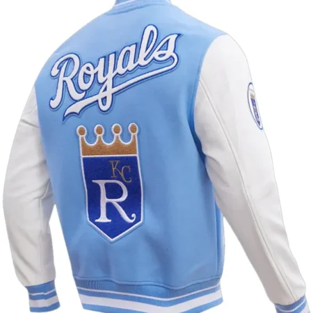 Mens Kansas City Royals Rib Wool Varsity Jacket Back 1