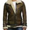 Mens Waxed Olive Green B3 Bomber Leather Jacket 1