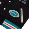 Miami Dolphins OVO Black Full Snap Varsity Jacket 3