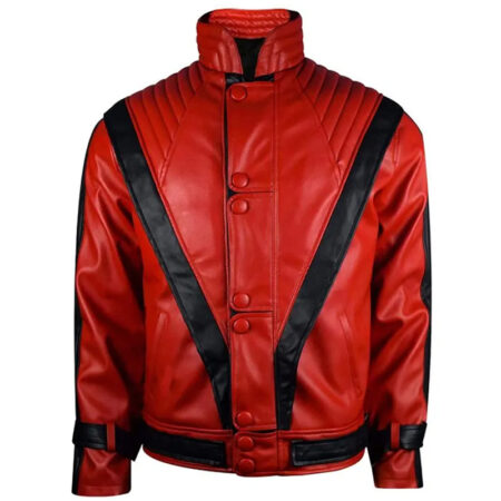 Michael Jackson Red Leather Jacket front