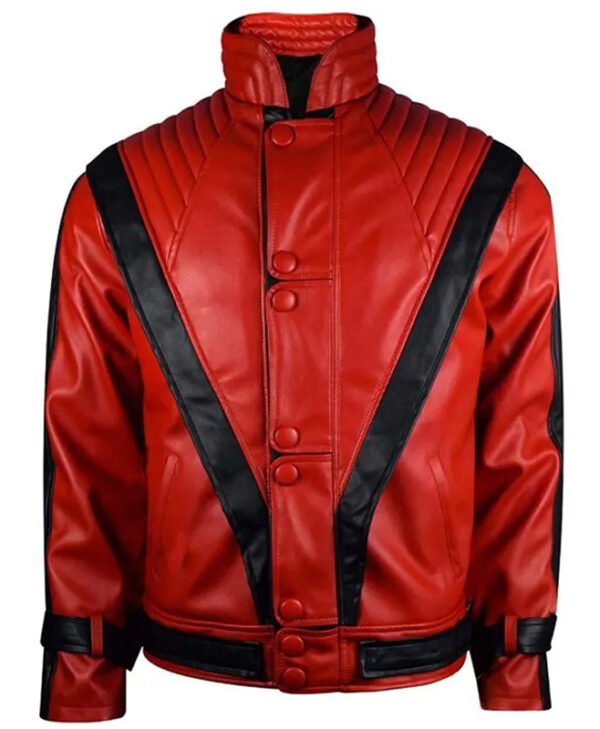Michael Jackson Red Leather Jacket front