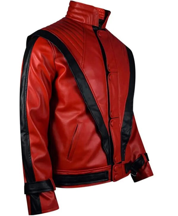 Michael Jackson Red Leather Jacket side