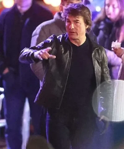 Mission Impossible 8 2025 Tom Cruise Black Leather Jacket