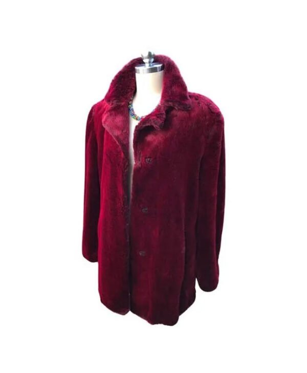 Money Heist Nairobi Shearling Maroon Jacket front1