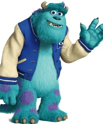 Monsters University Varsity Jacket Blue and White Letterman Jacket