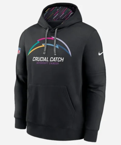 NFL 2024 Los Angeles Chargers Nike Black Crucial Catch Club Pullover Hoodie 2
