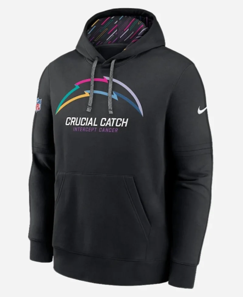 NFL 2024 Los Angeles Chargers Nike Black Crucial Catch Club Pullover Hoodie 2