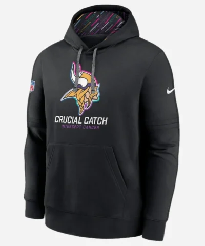 NFL 2024 Minnesota Vikings Nike Black Crucial Catch Club Pullover Hoodie