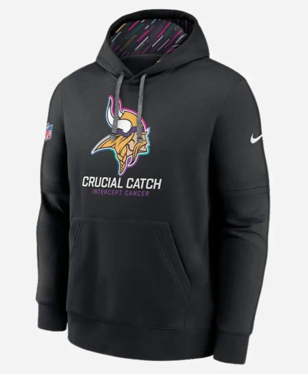 NFL 2024 Minnesota Vikings Nike Black Crucial Catch Club Pullover Hoodie