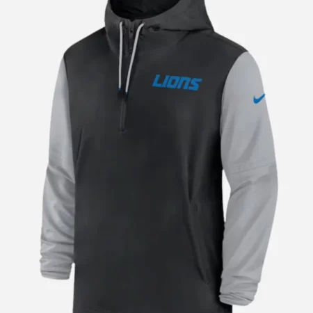 NFL 2024 Nike X Detroit Lions Grey And Black Zip Up Hoodie