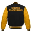 NHL Chicago Blackhawks Varsity Black and Yellow Jacket