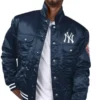 NY Yankees Bomber Blue Satin Jacket 600x729 1