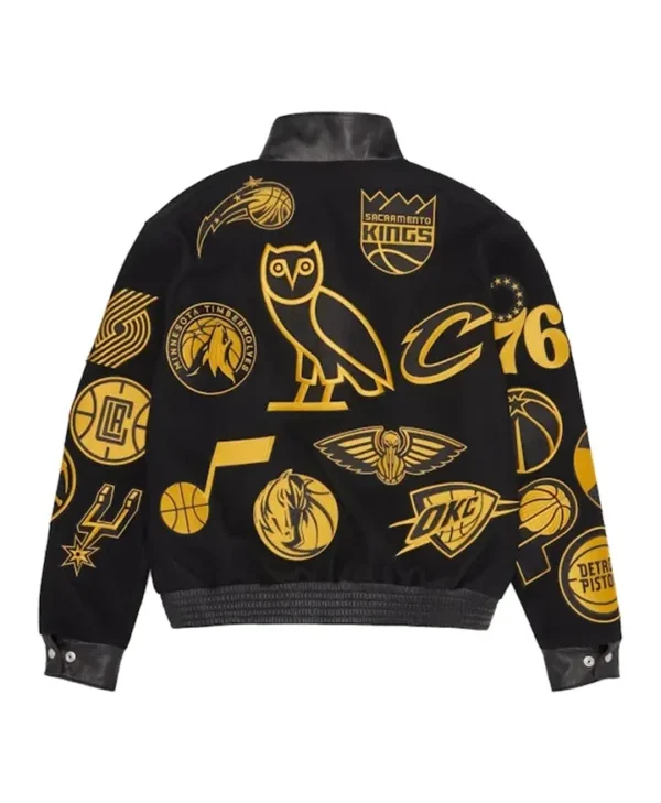 OVO NBA Jeff Hamilton Team Icons Wool Jacket Back
