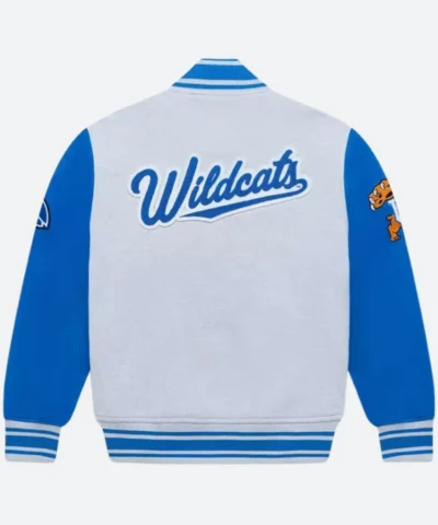 OVO X NCAA Kentucky Wildcats Grey Blue Varsity Jacket For Sale