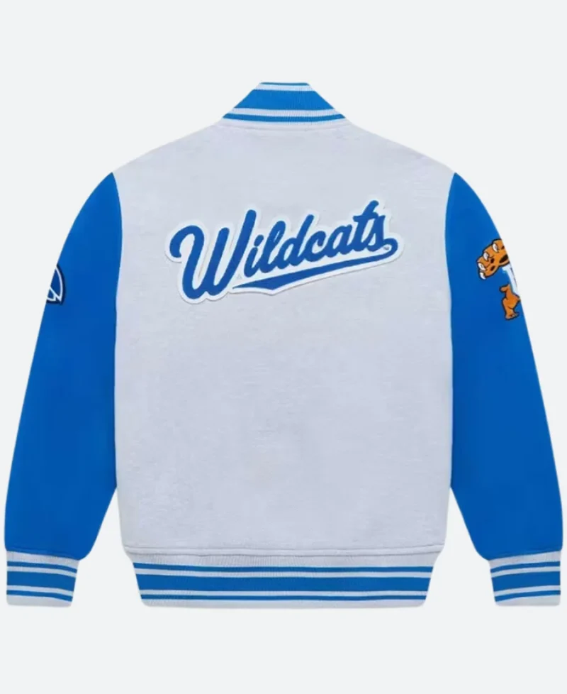 OVO X NCAA Kentucky Wildcats Grey Blue Varsity Jacket For Sale
