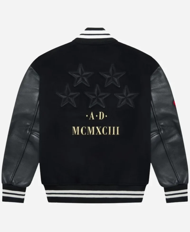 OVO X Sotto Sotto 30th Anniversary Black Grey Varsity Jacket For Unisex