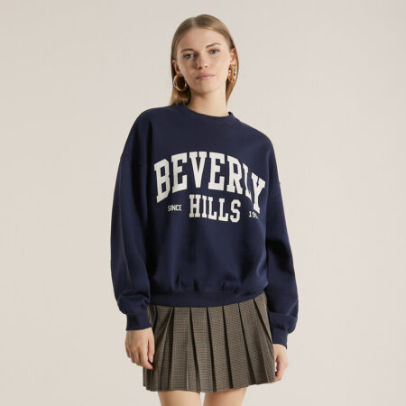 Oversized Navy Blue Sweatshirt front1