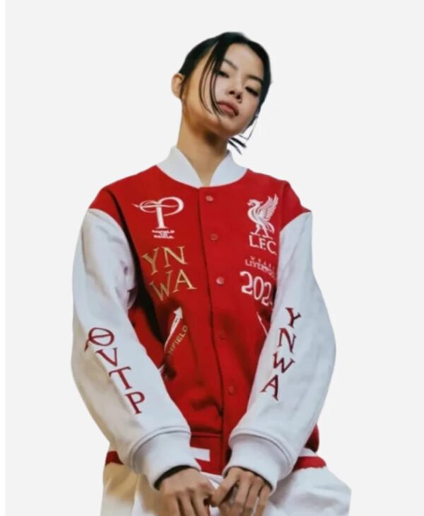 P x Liverpool FC Varsity Jacket front