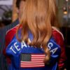 Paris Olympics 2024 Jessica Chastain Satin Bomber Jacket