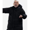 Pep Guardiola Black Puffer Coat side