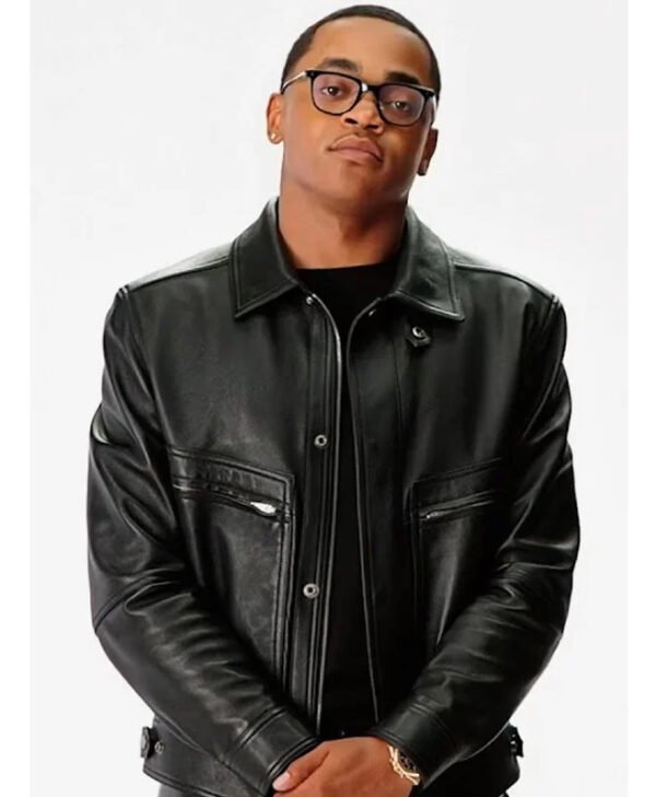 Power Book II Ghost Black Leather Jacket front